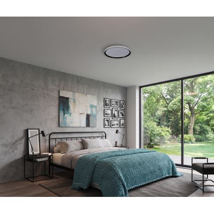 LED Stmievateľné stropné svietidlo LIXAN LED/47W/230V 3000-6500K pr. 38,6 cm biela/čierna + diaľkové ovládanie