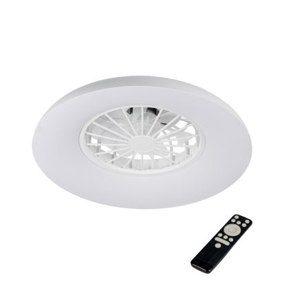 LED RGBW stmievateľné stropné svietidlo s ventilátorom PLAVE PAN LED/24W/230V 3000-6500K pr. 48,5 cm biela + diaľkové ovládanie