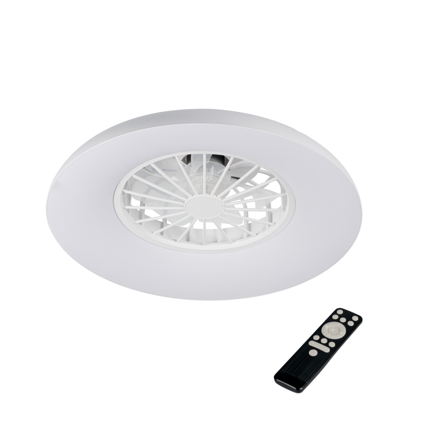 LED RGBW stmievateľné stropné svietidlo s ventilátorom PLAVE PAN LED/24W/230V 3000-6500K pr. 48,5 cm biela + diaľkové ovládanie
