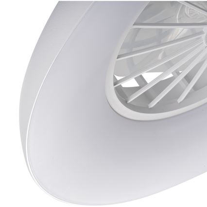 LED RGBW stmievateľné stropné svietidlo s ventilátorom PLAVE PAN LED/24W/230V 3000-6500K pr. 48,5 cm biela + diaľkové ovládanie