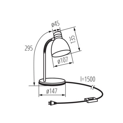 Stolná lampa ZARA 1xE14/40W/230V červená