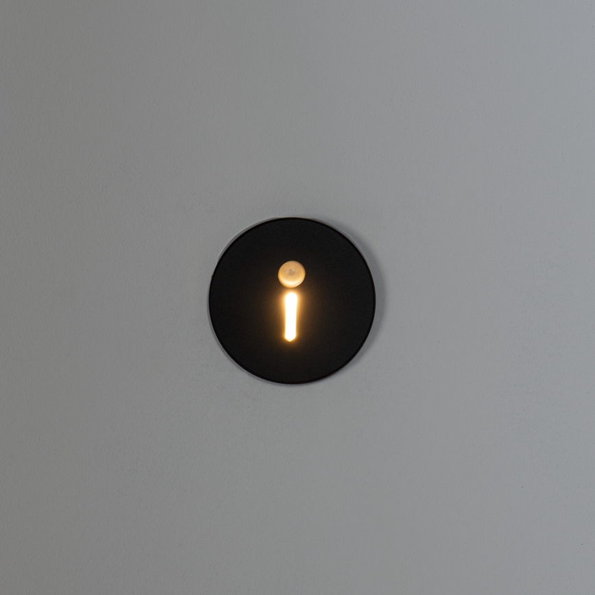 Schodiskové svietidlo so snímačom pohybu a súmraku MAGNIK LED/1,7W/230V 2700/3300/3900/4600/5700K čierne guľaté
