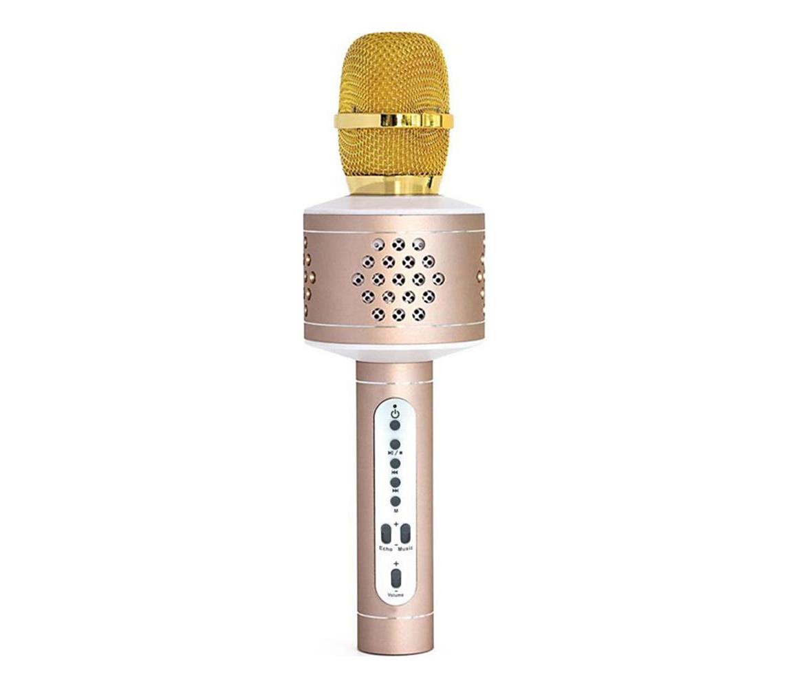 Teddies Karaoke mikrofón 6 W / 5 V, 1500 mAh, Bluetooth, zlatý 00850402