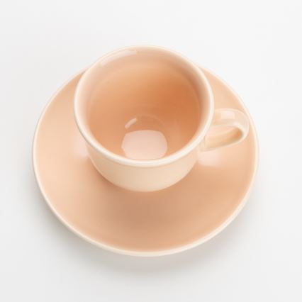 Kávová sada 6x keramická šálka s podšálkou béžová