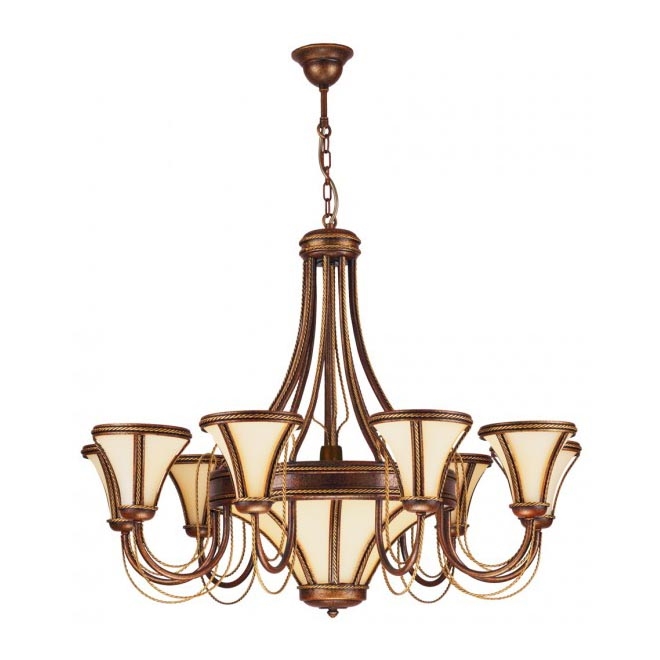 Kemar T/9 - Luster TANAJA 9xE14/60W+1xE27/100W červená