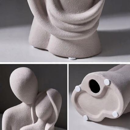 Keramická dekorácia na stôl 20x9,5x7,5 cm sivá