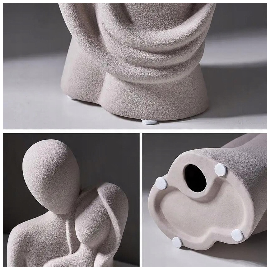 Keramická dekorácia na stôl 20x9,5x7,5 cm sivá