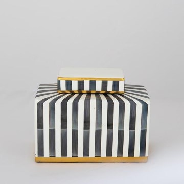 Keramická váza 20,5x16x9 cm modrá/biela/čierna