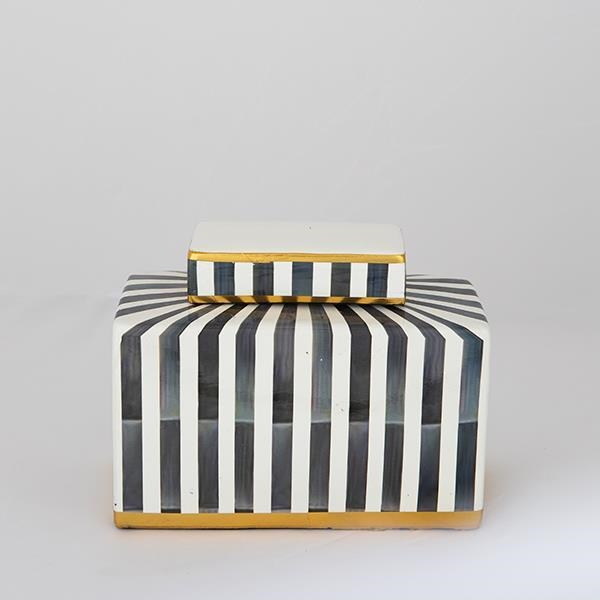 Keramická váza 20,5x16x9 cm modrá/biela/čierna