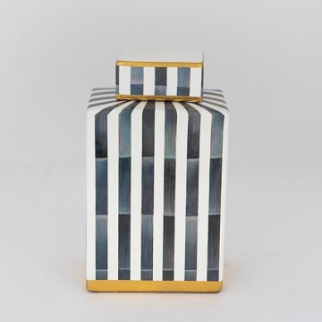 Keramická váza 22x18x8 cm modrá/biela