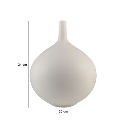 Keramická váza 24 cm biela