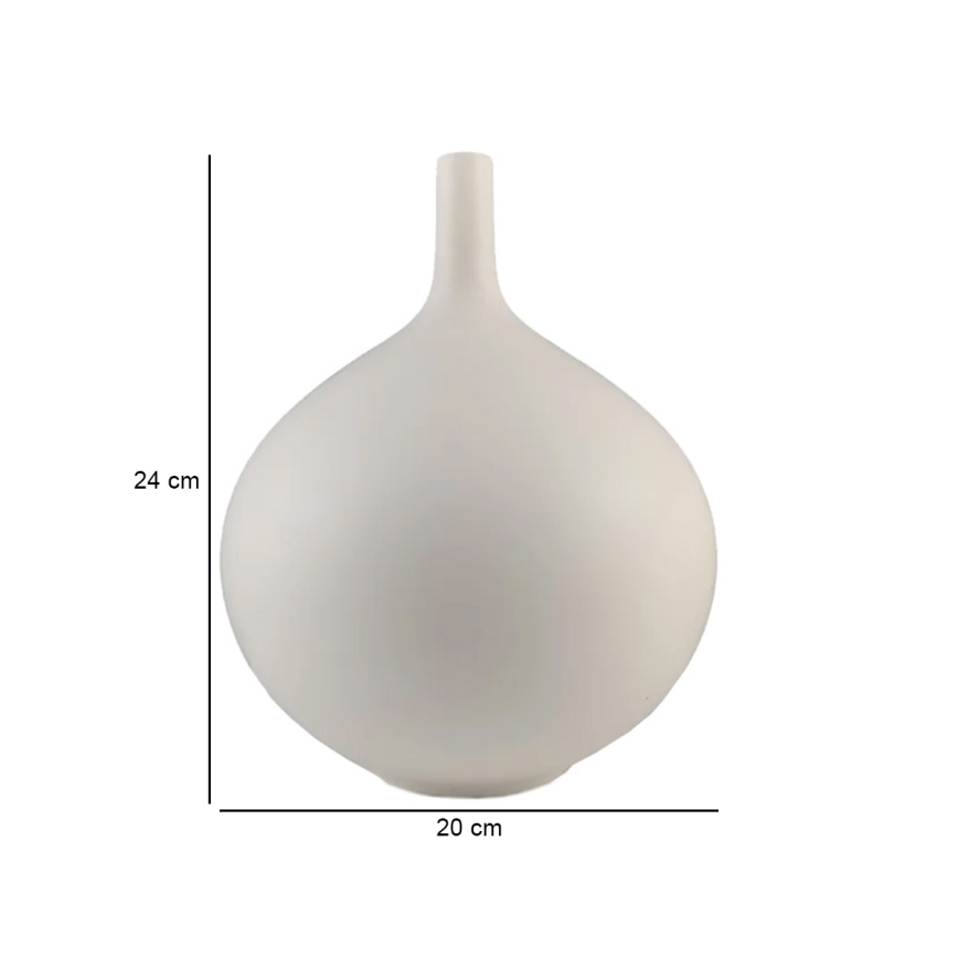Keramická váza 24 cm biela