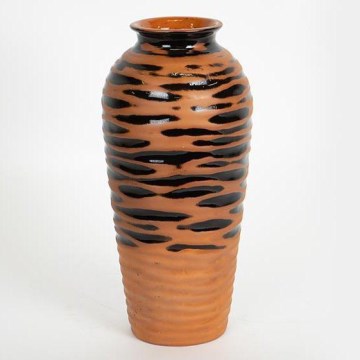 Keramická váza 28,8x13,5 cm tehlová/čierna