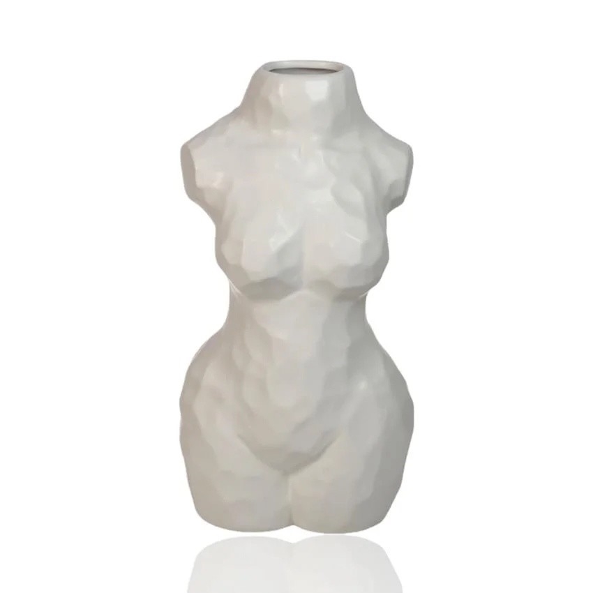 Keramická váza 30 cm, biela