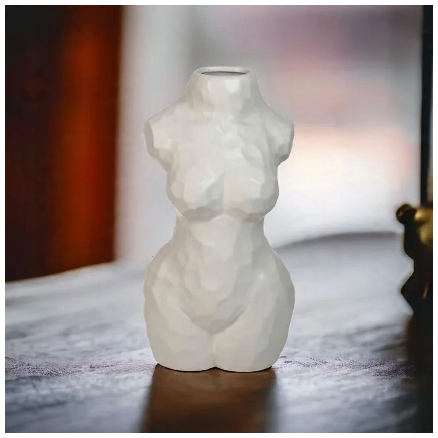 Keramická váza 30 cm, biela