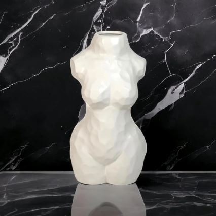 Keramická váza 30 cm, biela