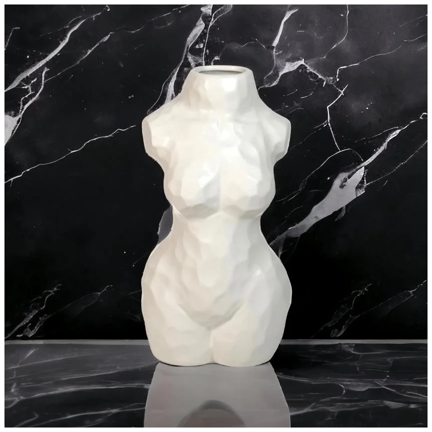 Keramická váza 30 cm, biela