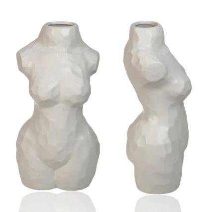 Keramická váza 30 cm, biela