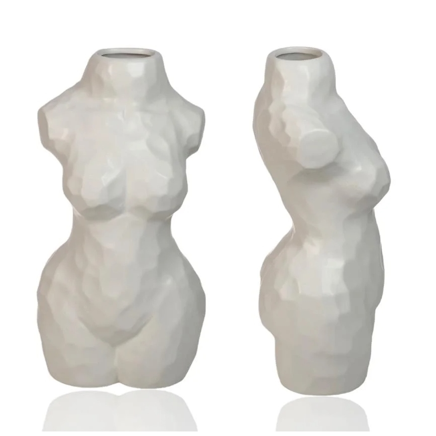 Keramická váza 30 cm, biela