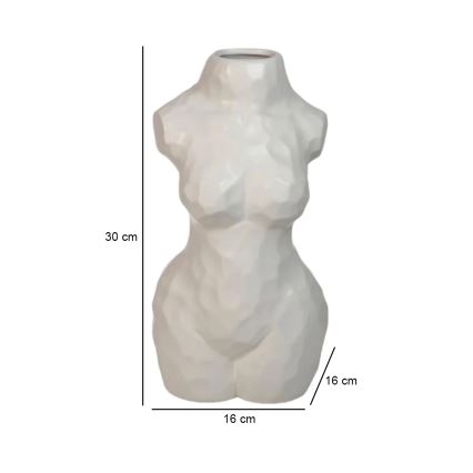 Keramická váza 30 cm, biela