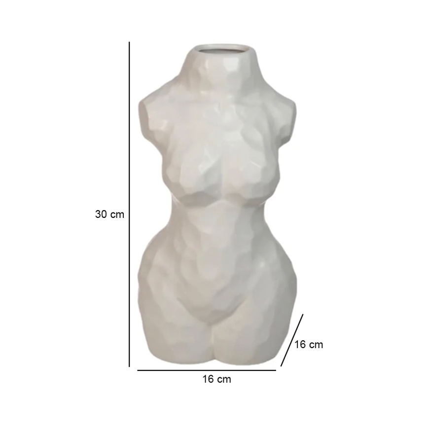 Keramická váza 30 cm, biela
