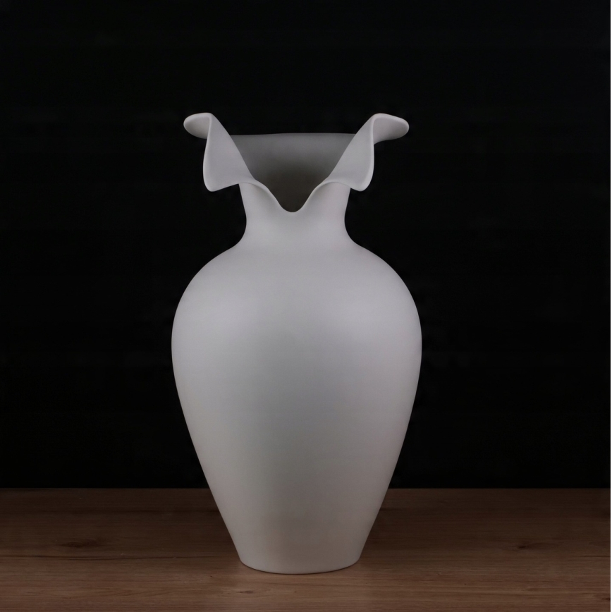 Keramická váza 41,5x23 cm biela