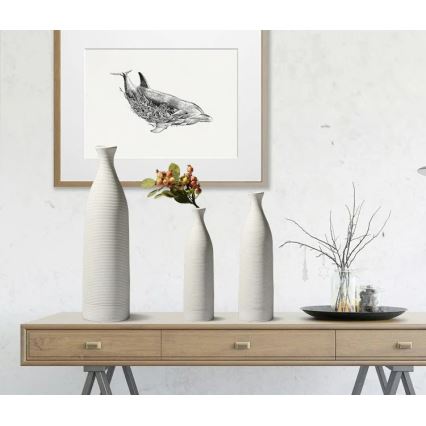 Keramická váza 46 cm, biela