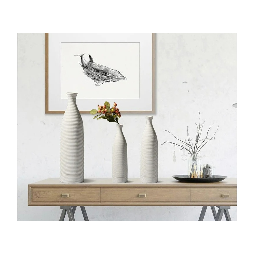 Keramická váza 46 cm, biela