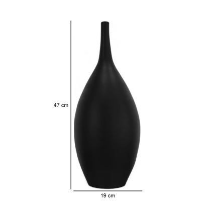 Keramická váza 47 cm čierna
