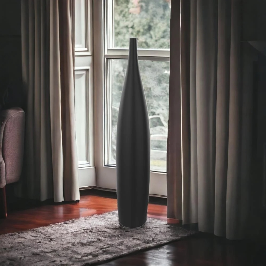 Keramická váza 70 cm, matná čierna