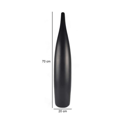 Keramická váza 70 cm, matná čierna