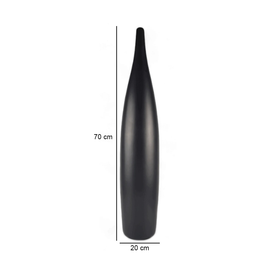 Keramická váza 70 cm, matná čierna