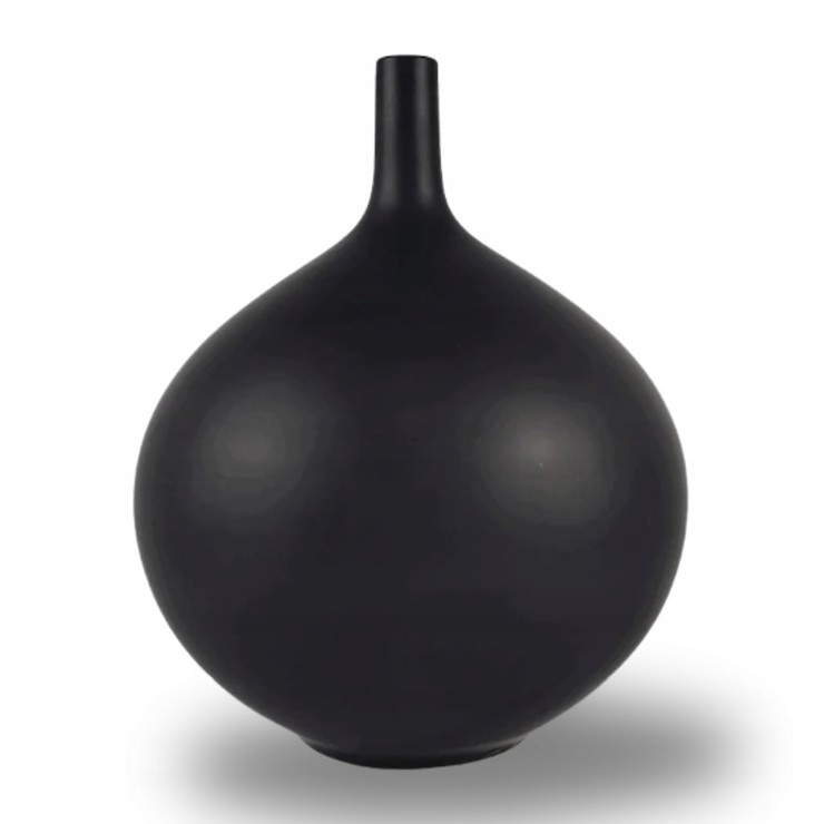 Keramická váza, matná čierna, výška 24 cm