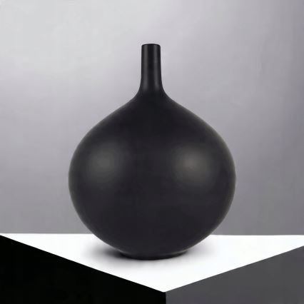 Keramická váza, matná čierna, výška 24 cm