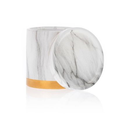 Keramický kvetináč s miskou HANYA 11x11 cm dekor mramoru
