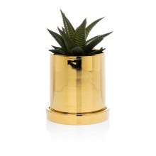 Keramický kvetináč s miskou HANYA 11x11 cm zlatá