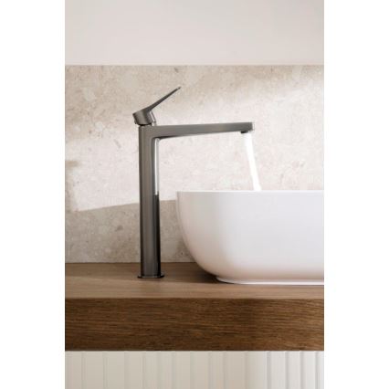 KFA Armatura 4522-712-61 - Umývadlová batéria + výpusť MALAGA 30,3 cm metalická sivá