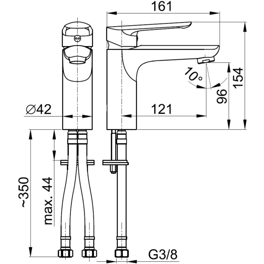 KFA Armatura 5022-815-00 - Umývadlová batéria + výpust s prepadom TANZANIT 15,4 cm lesklý chróm