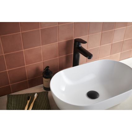 KFA Armatura 5552-712-81 - Umývadlová batéria + výpust s prepadom OTAVA 30,2 cm matná čierna