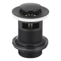KFA Armatura 660-354-81 - Umývadlová výpust s prepadom CLICK-CLACK pr. 6,2 cm mosadz/matná čierna