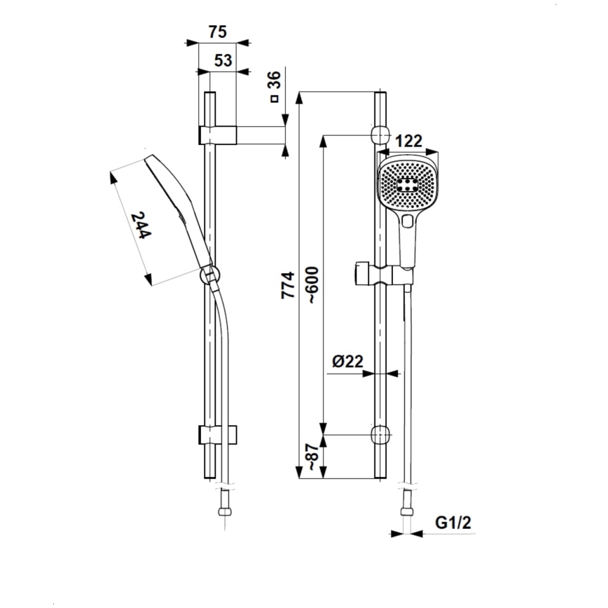 KFA Armatura 841-352-00 - Sprchová súprava MALAGA lesklý chróm