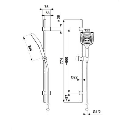 KFA Armatura 841-352-81 - Sprchová súprava MALAGA čierna