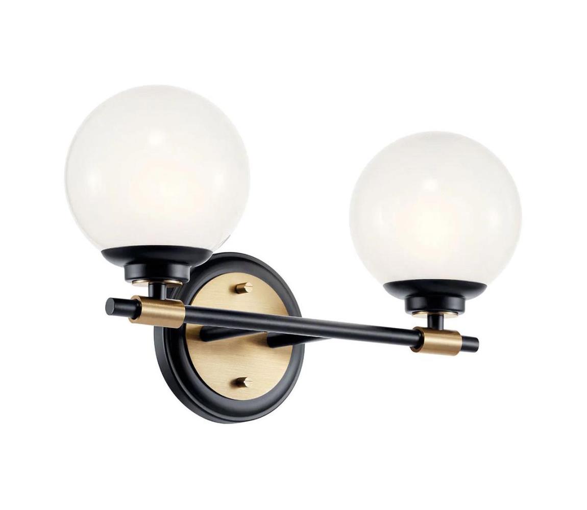 Elstead Kichler KL-BENNO2-BK-CPZ-LED Kúpeľňové svietidlo BENNO 2xLED/3W/230V čierna/zlatá IP44 KL-BENNO2-BK-CPZ