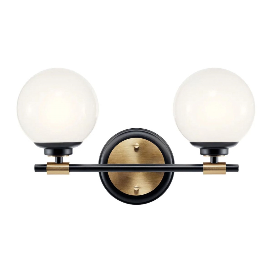 Kichler - LED kúpeľňové nástenné svietidlo BENNO 2xLED/3W/230V čierna/zlatá IP44