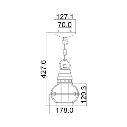 Kichler - Vonkajší luster na reťazi BRIDGE POINT 1xE27/60W/230V IP44 bronzový