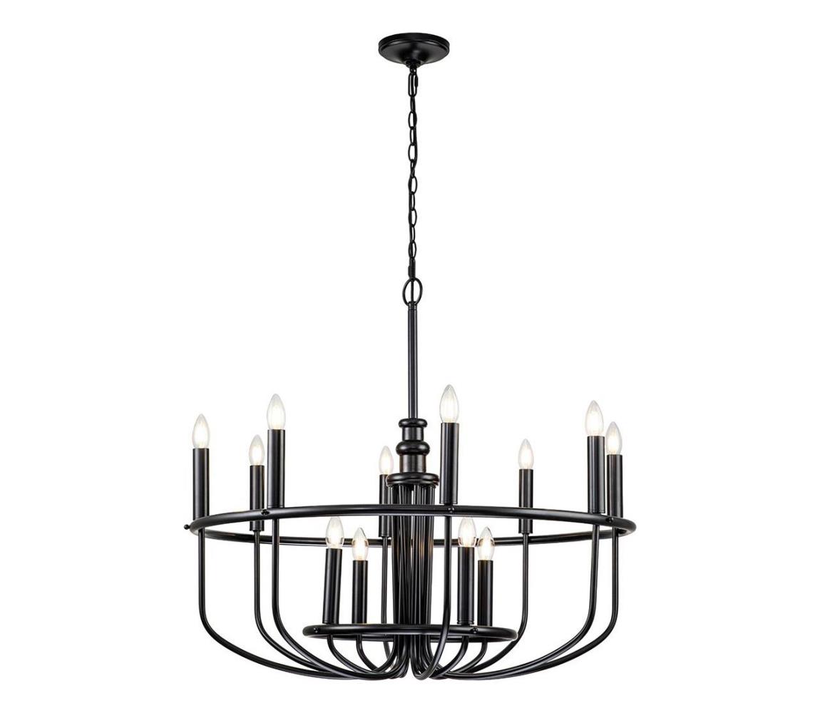 Elstead Kichler KL-CAPITOL-HILL12-BLK - závesný luster CAPITOL HILL na reťazi 12xE14/40W/230V čierny KL-CAPITOL-HILL12-BLK