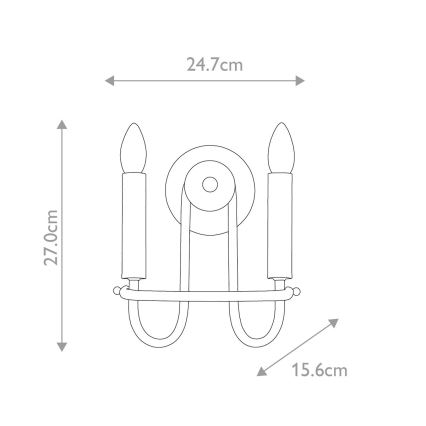 Kichler - Nástenné svietidlo CAPITOL HILL 2xE14/40W/230V zlaté