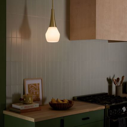 Kichler - Luster na tyči DEELA 1xE27/60W/230V pr. 17,8 cm mosadz