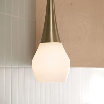 Kichler - Luster na tyči DEELA 1xE27/60W/230V pr. 17,8 cm mosadz