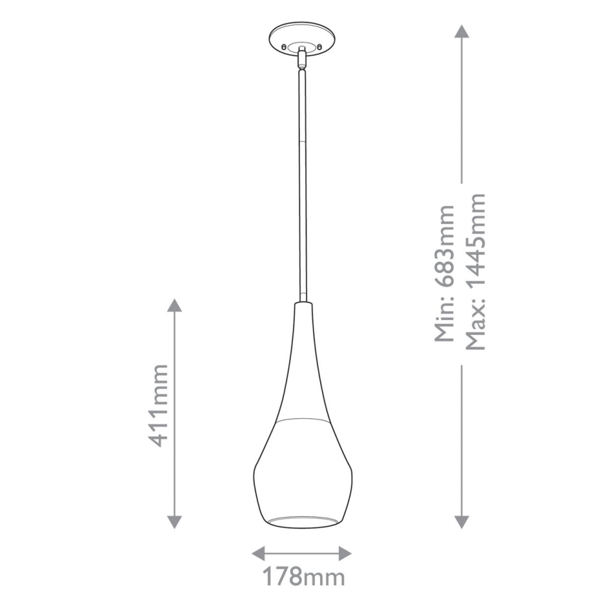 Kichler - Luster na tyči DEELA 1xE27/60W/230V pr. 17,8 cm mosadz